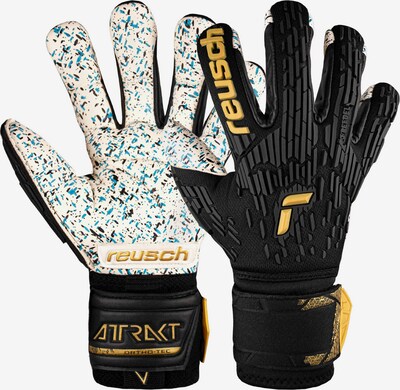 REUSCH Sporthandschuhe 'Attrakt Freegel Fusion' in cyanblau / gold / schwarz / naturweiß, Produktansicht