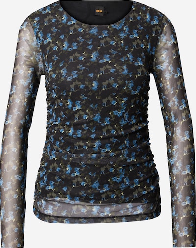BOSS Shirt 'Enizo1' in blau / hellgelb / greige / schwarz, Produktansicht