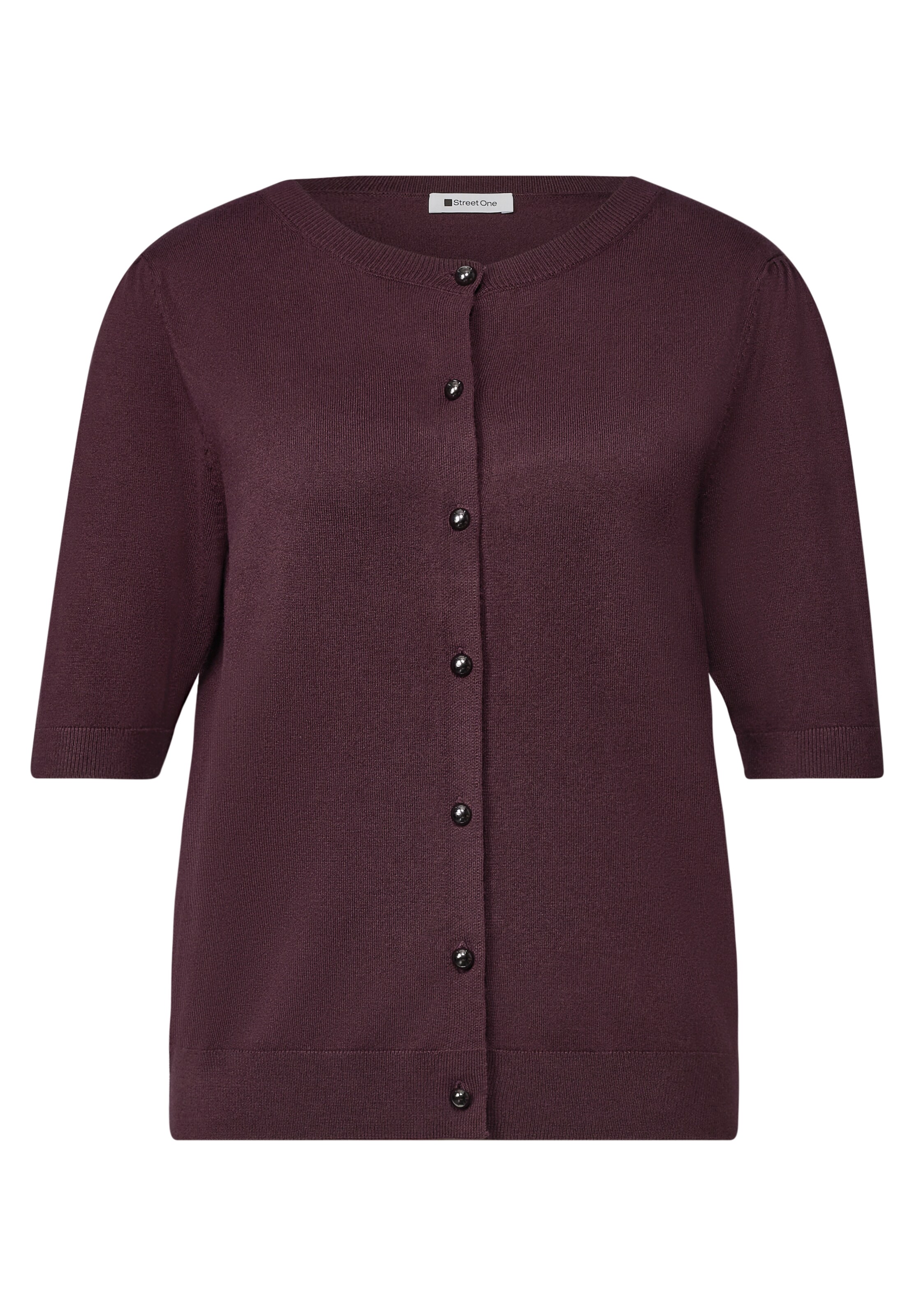 STREET ONE Kurzarm Cardigan mit Rundhals und Knöpfen in Rot: Vorderseite