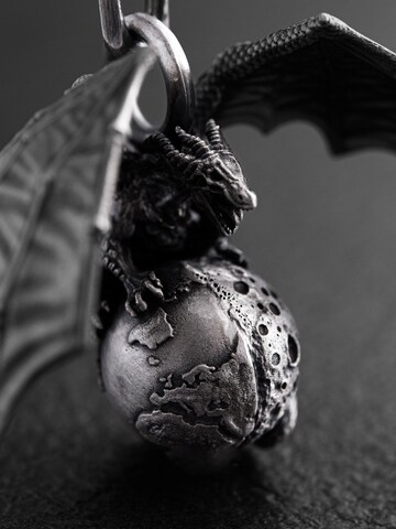 REYTEL Key Ring 'DRACO MUNDI' in Silver