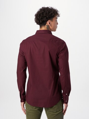 SCOTCH & SODA Slim fit Button Up Shirt 'Essential' in Red