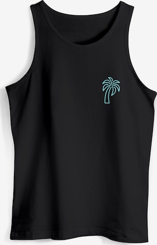 Neverless Shirt 'Palm Lineart' in Black: front