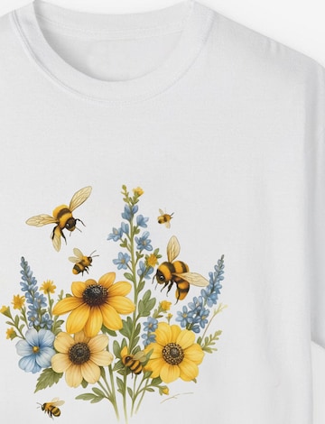 T-shirt oversize 'Flowers' GORHEY en blanc : devant