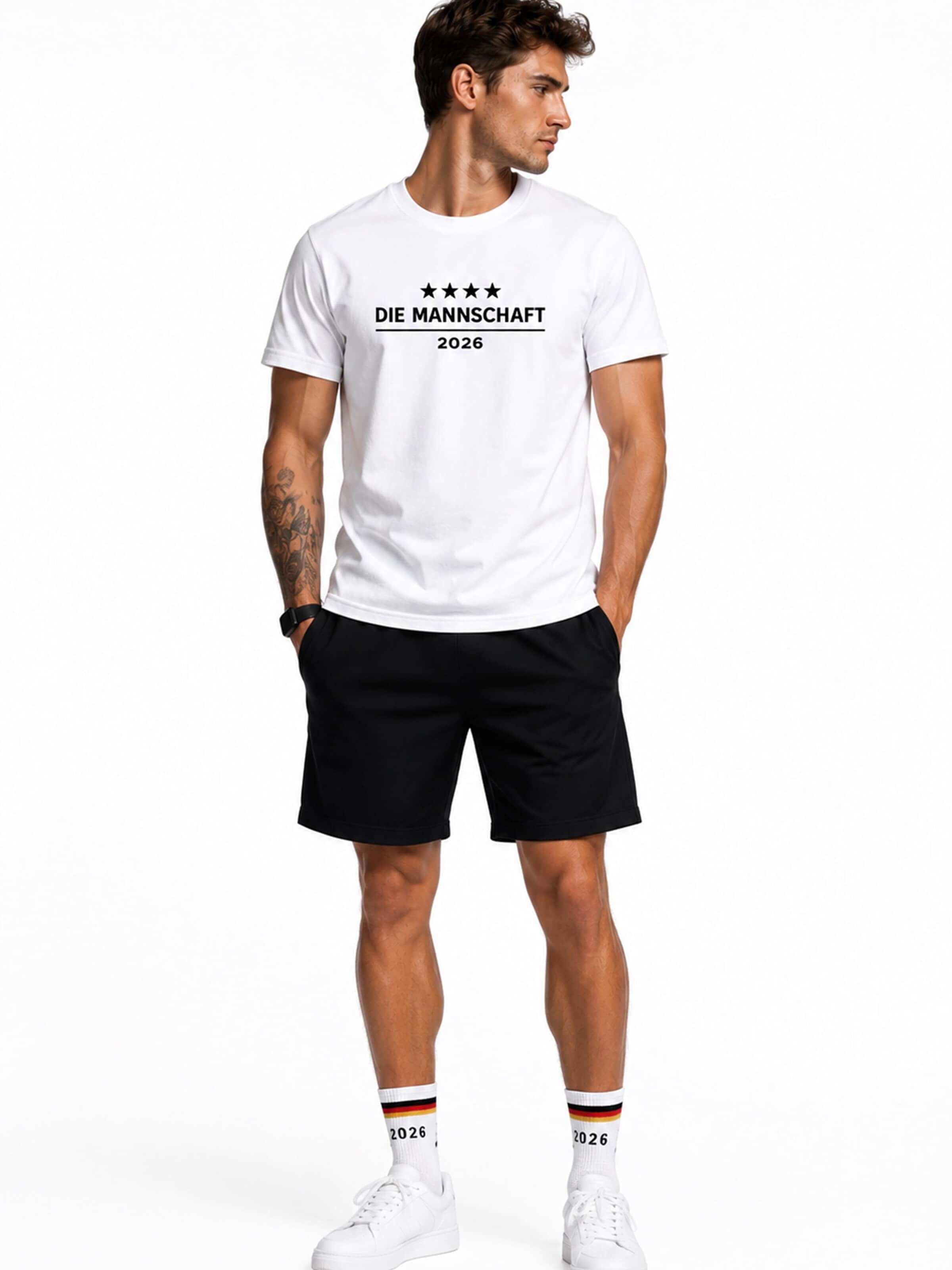 Banco Shirt 'T-Shirt Herren Die Mannschaft Print Shirt' in White: front
