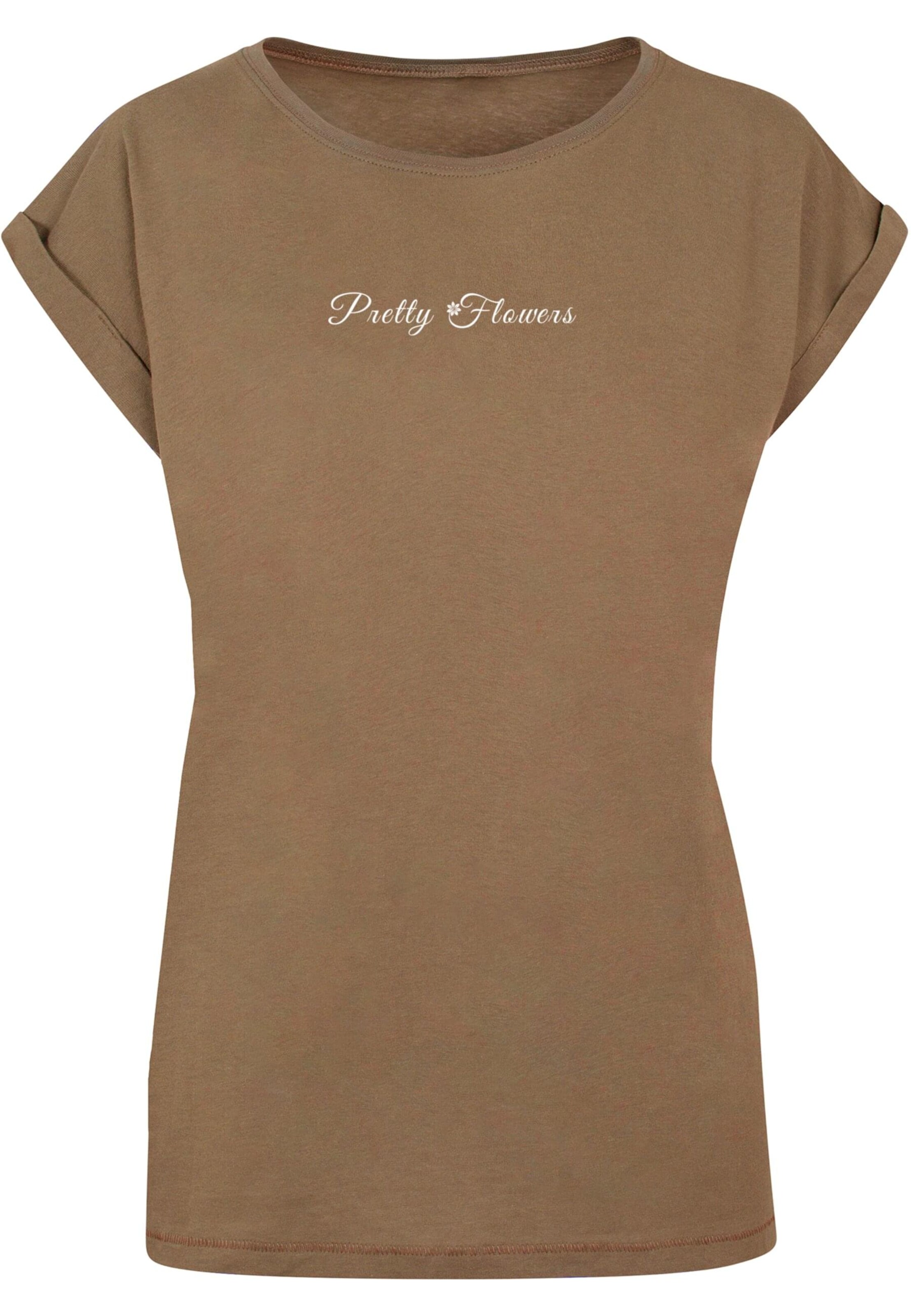 T-shirt 'Pretty Flowers' Merchcode en marron : devant