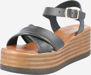 Bata Sandalen met riem in Zwart: voorkant