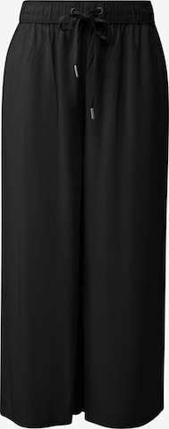 QS Wide Leg Hose in Schwarz: Vorderseite