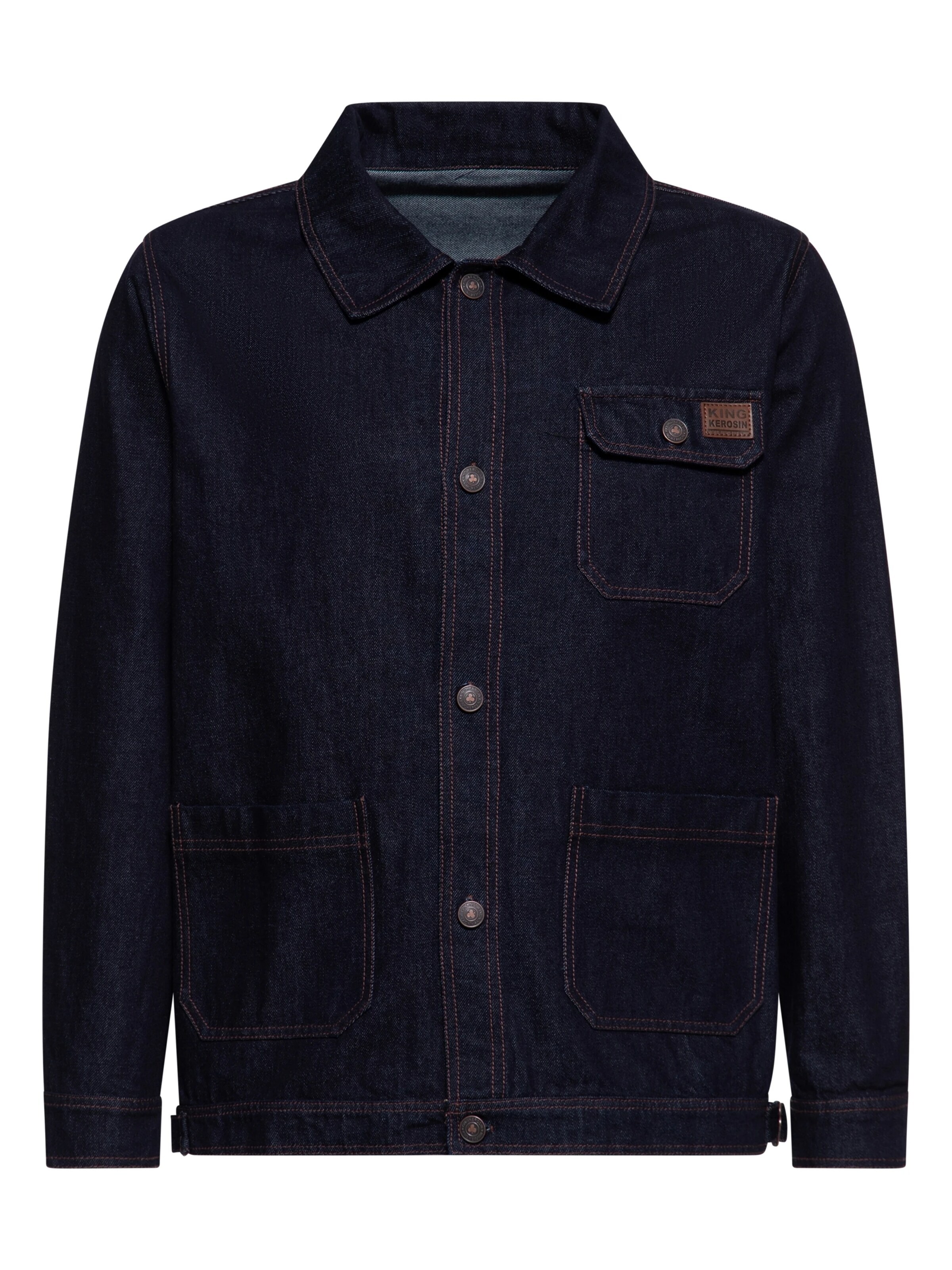 King Kerosin Between-Season Jacket in Blue: front