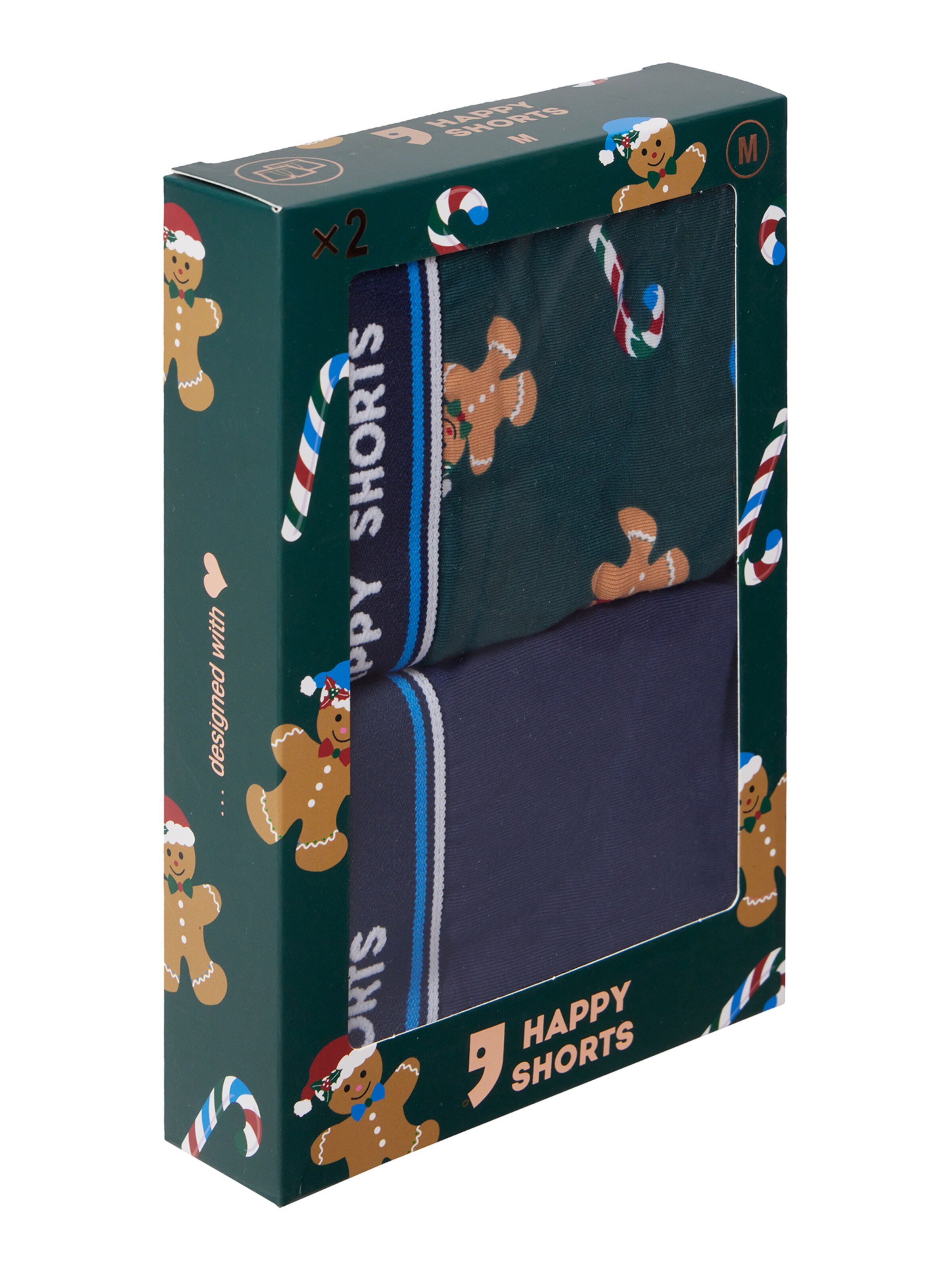 Happy Shorts Boxershorts 'XMAS' in Blauw