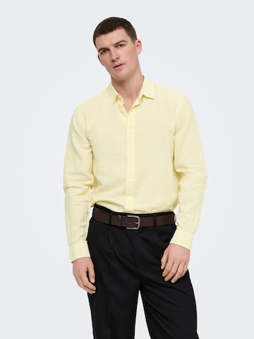 Only & Sons Slim Fit Skjorte 'ONSCaiden' i gul