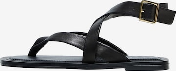 MANGO Flip-Flops 'Empty' i svart: forside