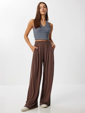 Wide Leg Pantalon Happiness İstanbul en marron
