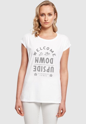 ABSOLUTE CULT Shirt 'Stranger Things - Welcome To Upside Down' in White: front