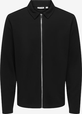 Only & Sons Кофта на молнии 'ONSNEWKODYL' в Черный: спереди