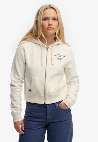 Superdry & Co Sweatvest 'Athletic Essentials' in Wit: voorkant