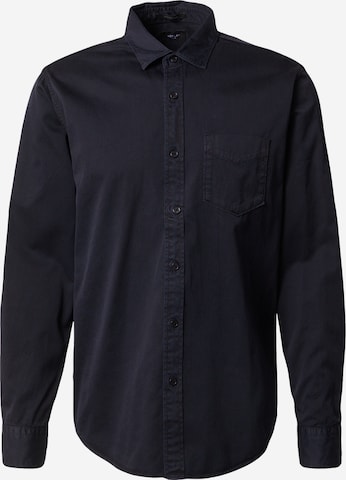 REPLAY Regular fit Button Up Shirt in Black: front