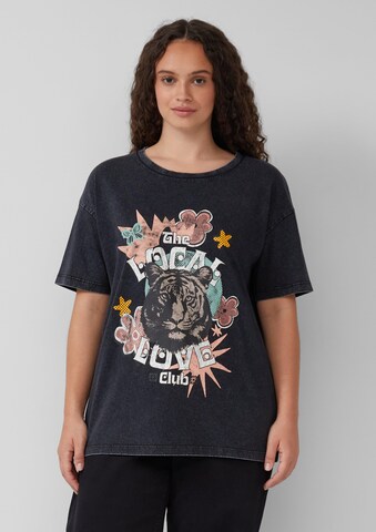 QS Shirt in Zwart: voorkant
