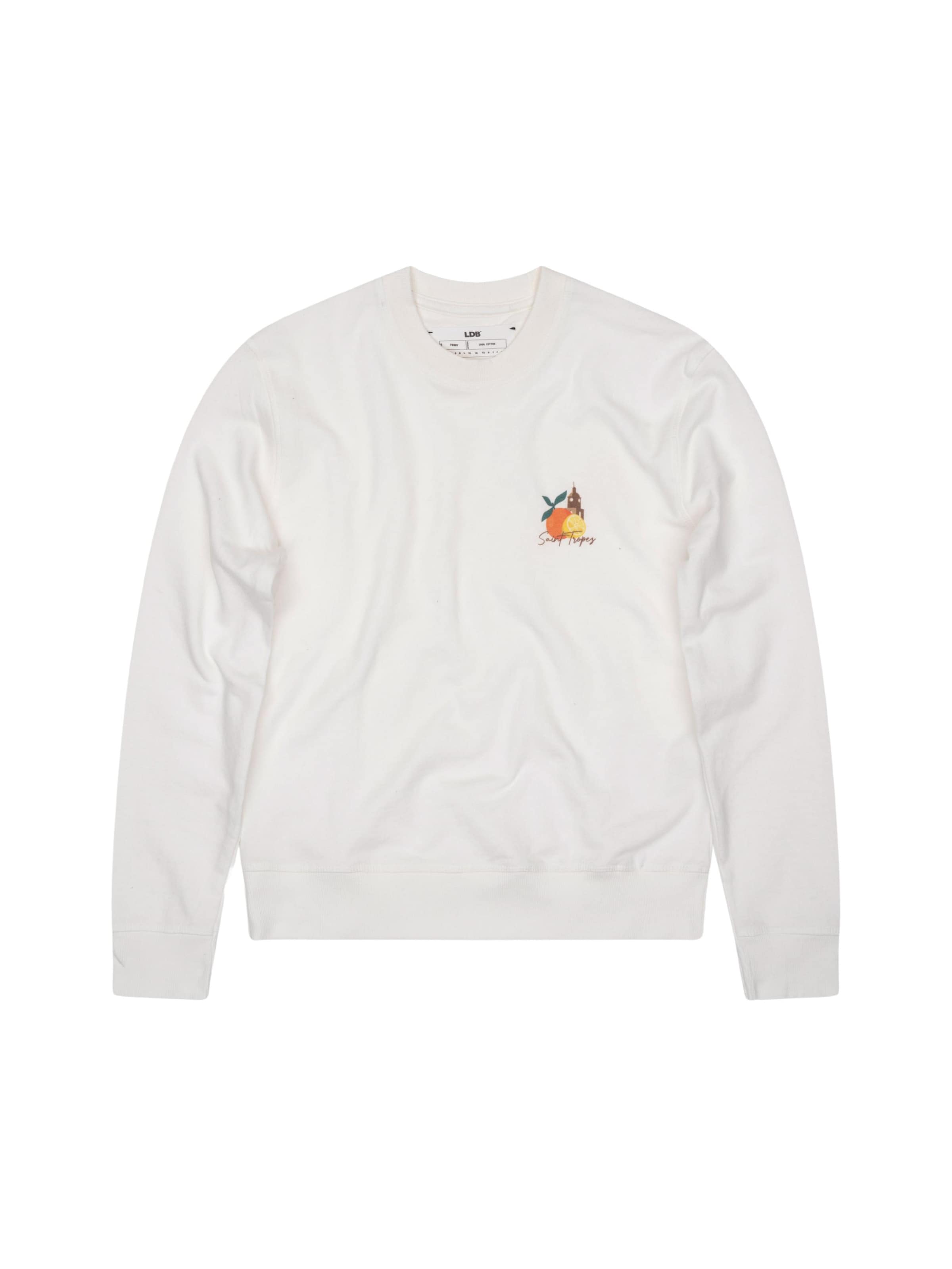 Sweat-shirt 'Sweat Terry' LDB en blanc : devant