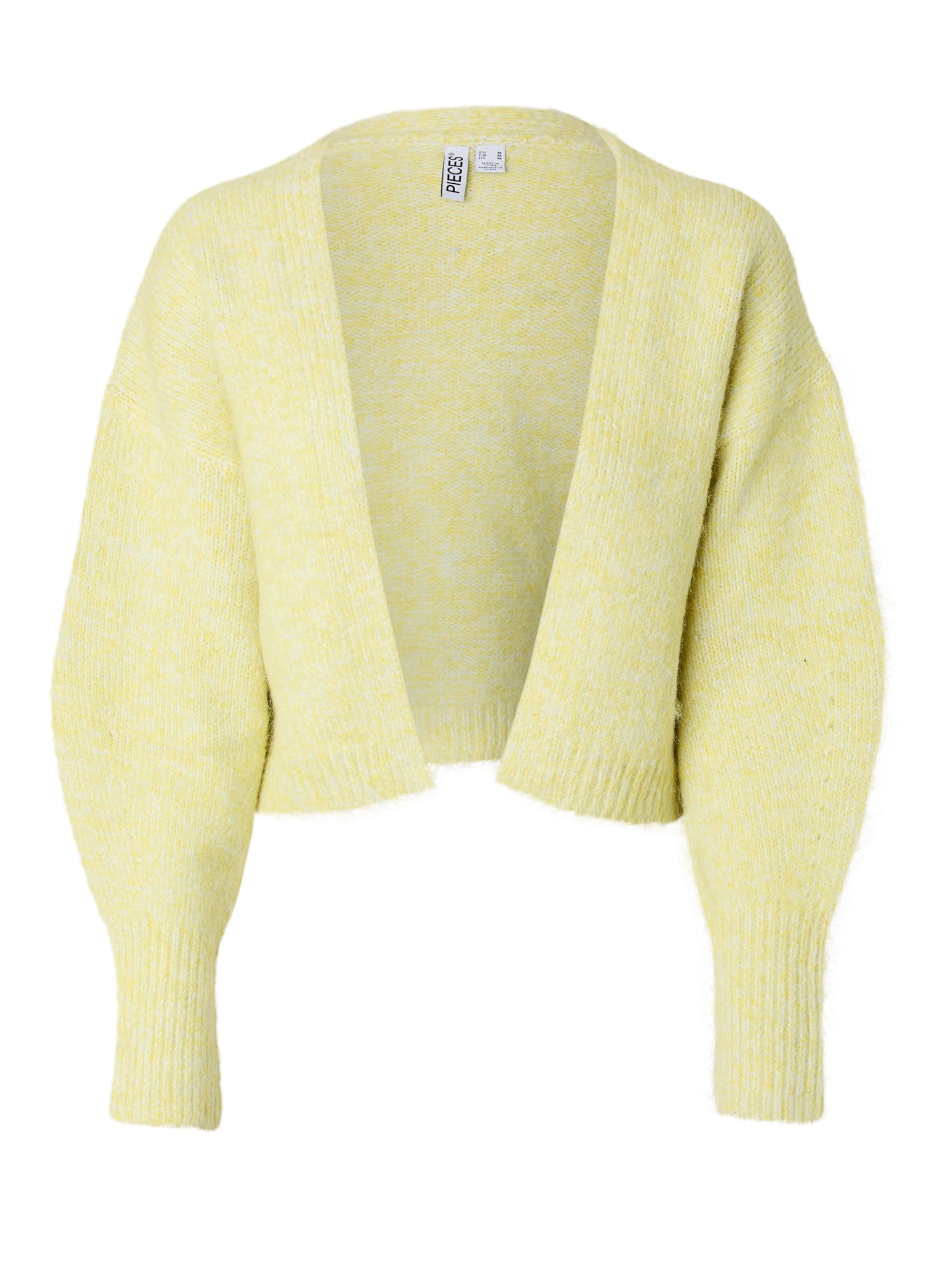 Cardigan 'PCSoftcrush' PIECES en jaune : devant