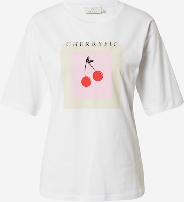Kaffe Tričko 'Cherry' – bílá: přední strana