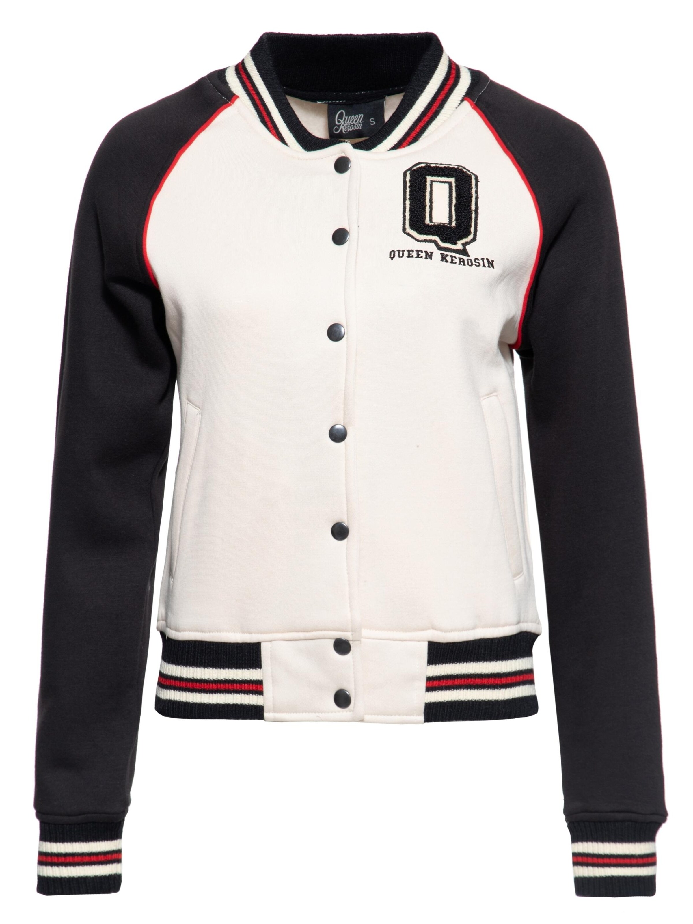 Queen Kerosin Between-Season Jacket 'Q' in White: front