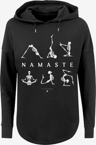 F4NT4STIC Sweatshirt 'Namaste Yoga Skelett Halloween' in Zwart: voorkant