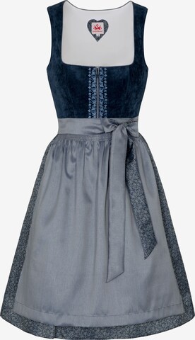 SPIETH & WENSKY Dirndl 'Demo' in Blauw: voorkant