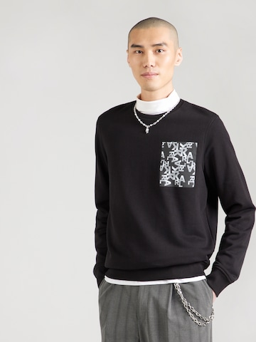 juoda Karl Lagerfeld Megztinis be užsegimo: priekis