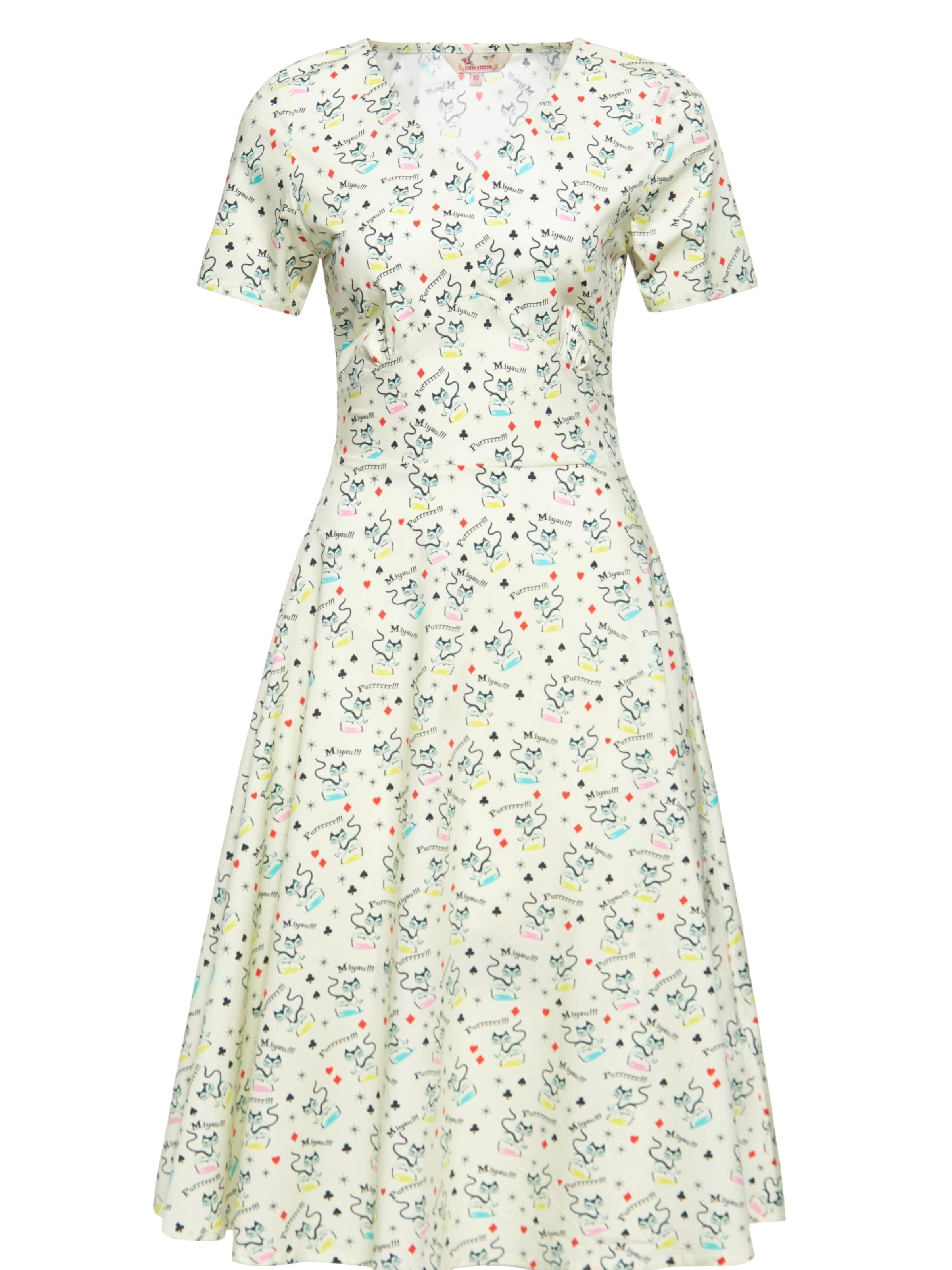Queen Kerosin Summer Dress 'Retro Cats' in 46 in Beige, Item view