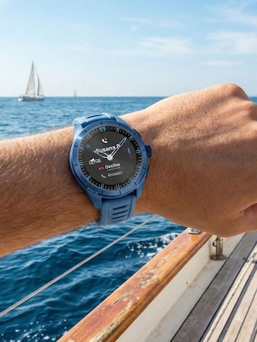 Montre digitale Lotus en bleu : devant
