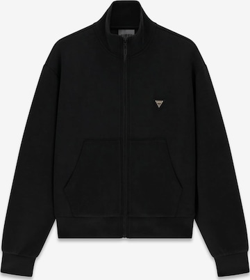 GUESS Sportsweatjacke in Schwarz: Vorderseite