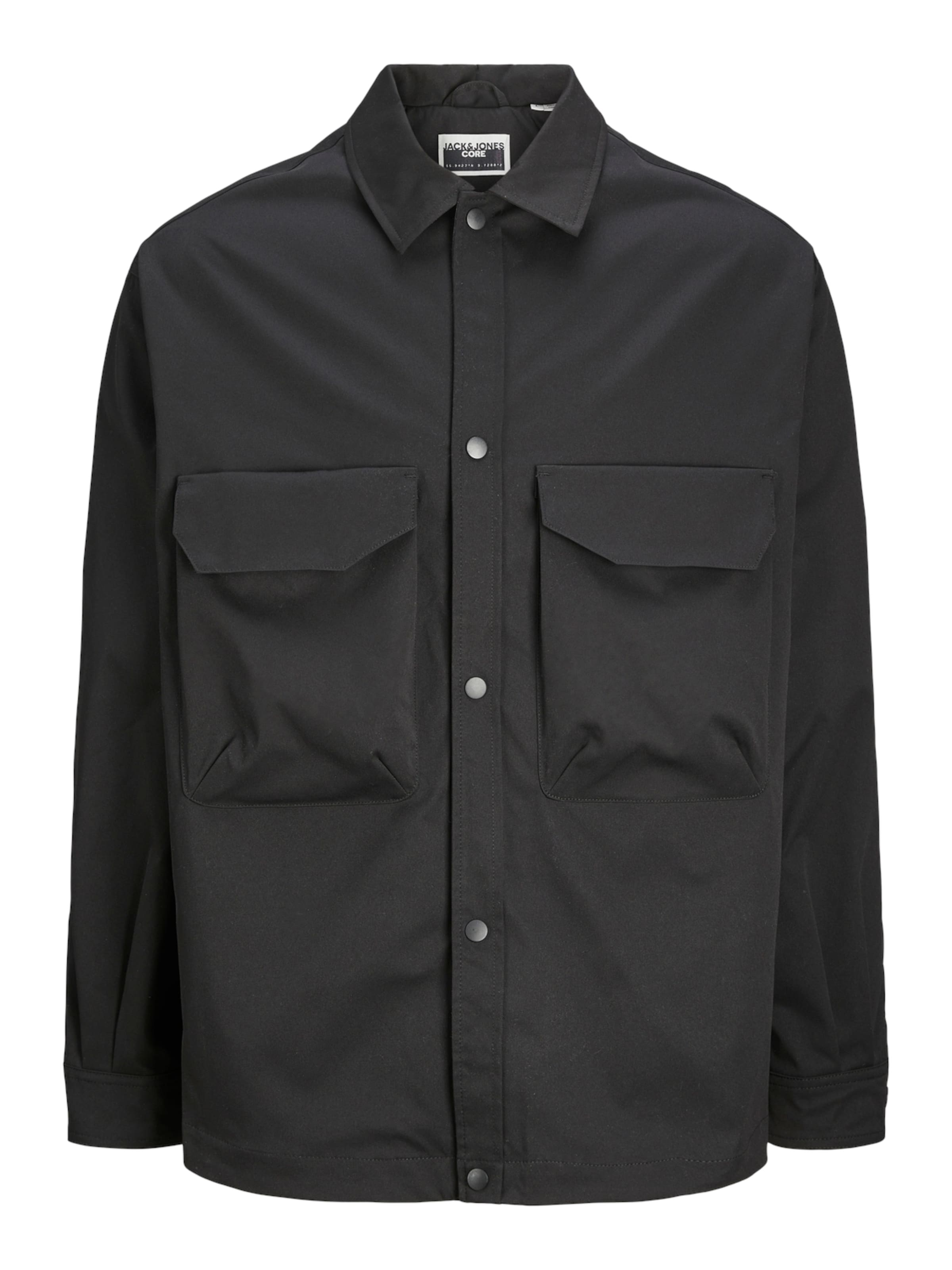 JACK & JONES Overgangsjakke 'HELVETICA' i sort: forside