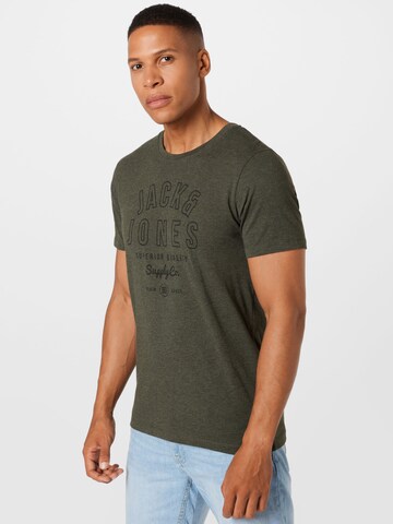JACK & JONES T-shirt 'Jeans' i grön: framsida