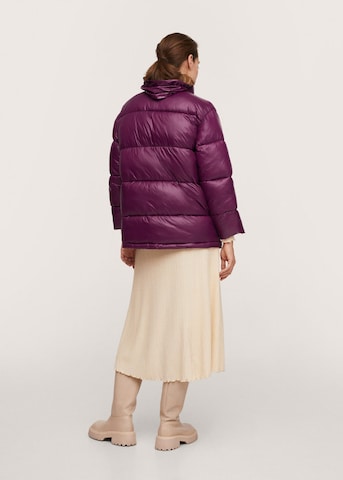 MANGO Winter Jacket 'Aspen' in Purple