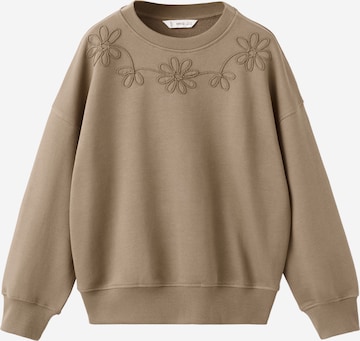 MANGO KIDSSweater majica 'FLORA' - smeđa boja: prednji dio
