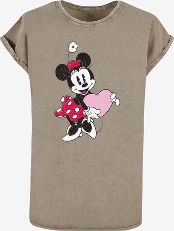 ABSOLUTE CULT Shirt 'Minnie Mouse - Love Heart' in Groen: voorkant