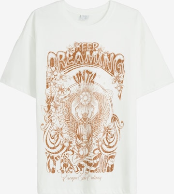 T-shirt Bershka en blanc : devant