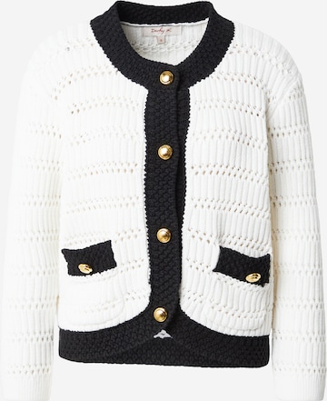 Derhy Плетена жилетка 'PIA GILET MAILLE' в бяло: отпред