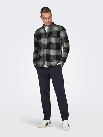 Only & Sons Slim Fit Skjorte 'ONSGudmund' i grå