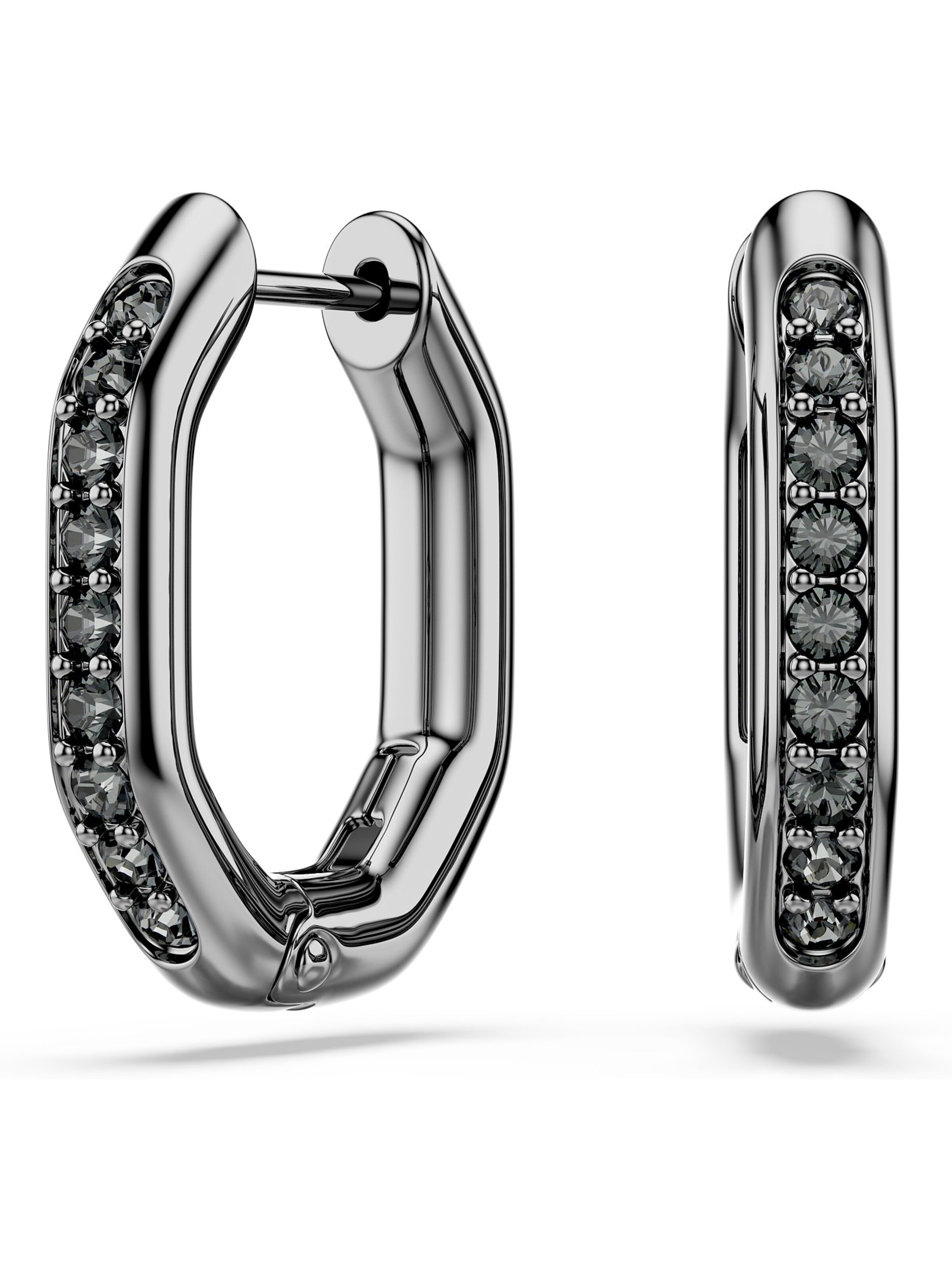 Swarovski Ohrringe in Grau: Vorderseite