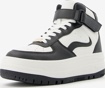 Sneaker înalt Bershka pe negru / alb, Vizualizare produs