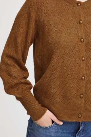 ICHI Knit Cardigan 'Kamara' in Brown