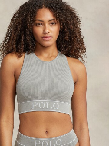 Polo Ralph Lauren Bralette Bra ' Neck Top ' in Grey: front