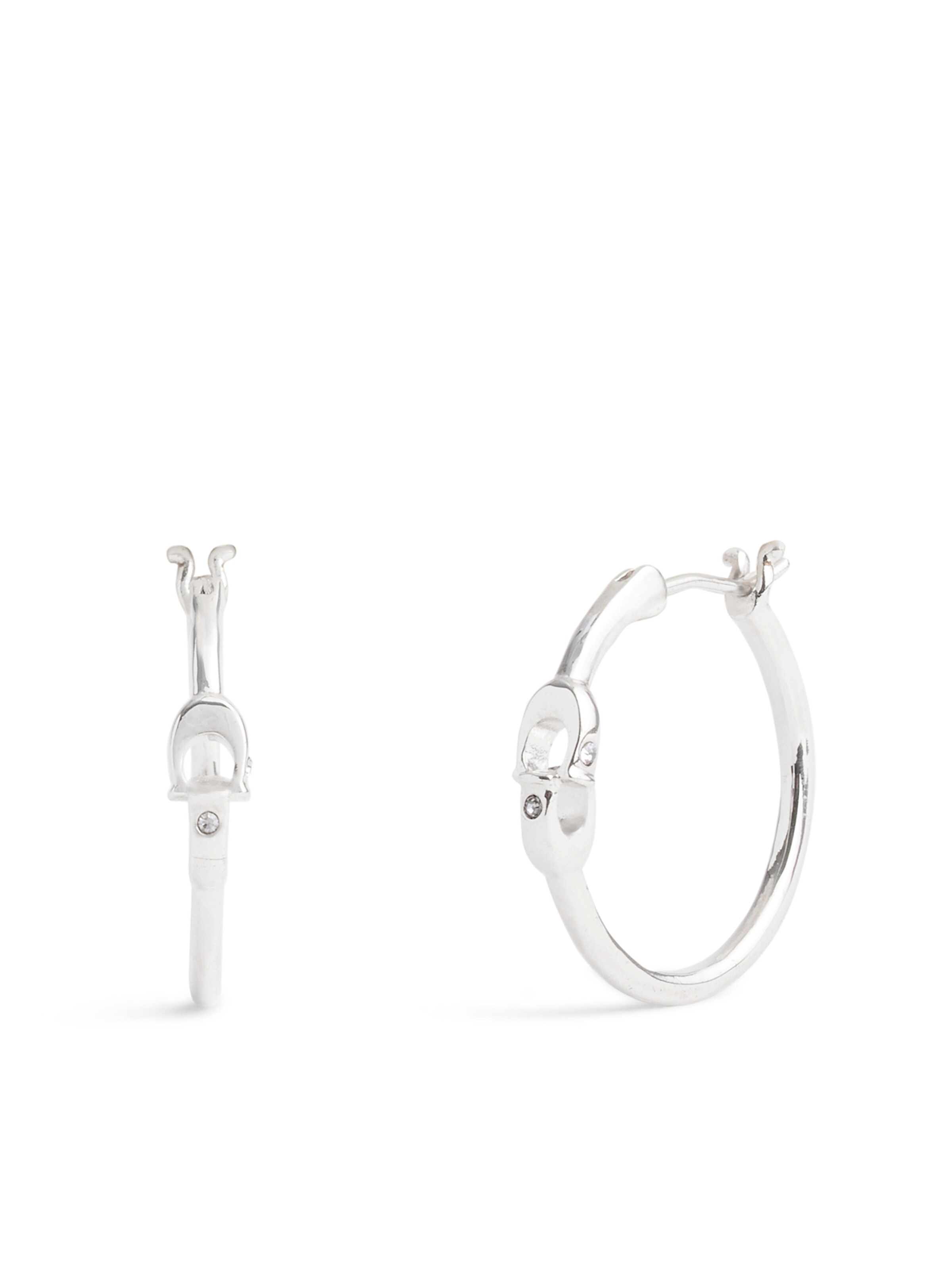 Cercei de la COACH pe argintiu: față