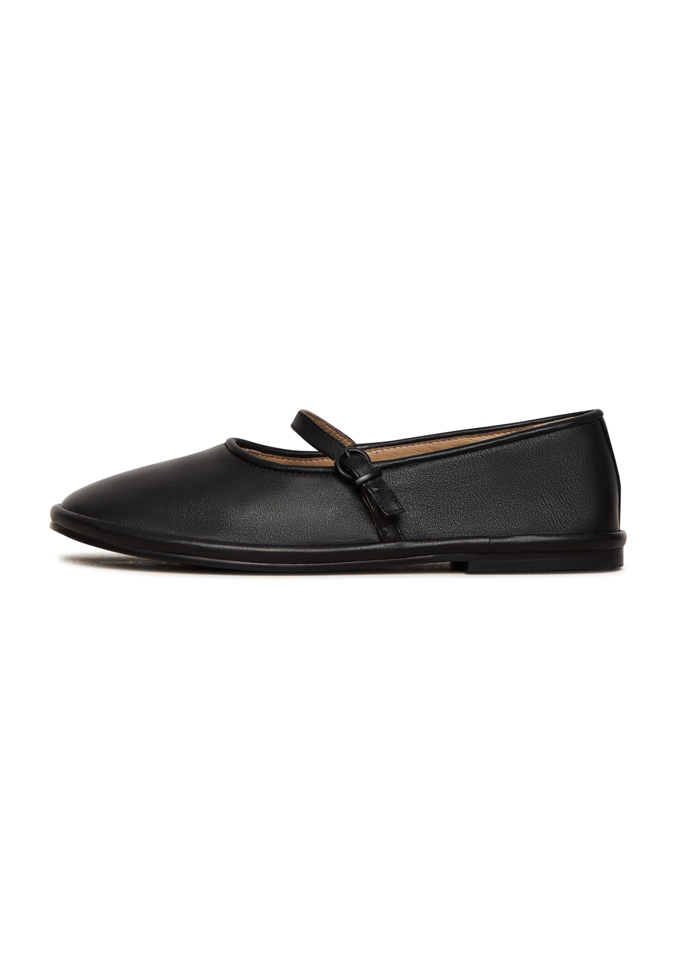 CESARE GASPARI Strap ballerina in Black: front