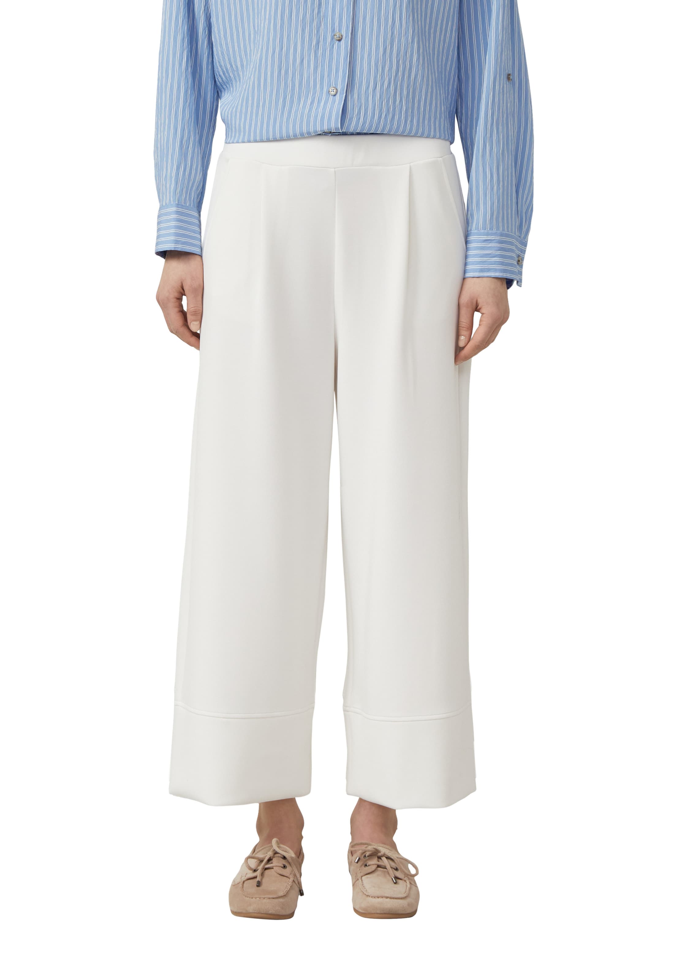 Wide Leg Pantalon à pince s.Oliver en beige : devant