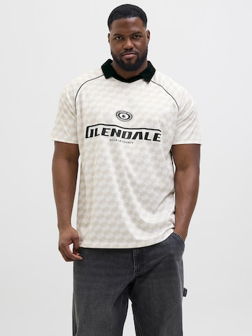 Jack & Jones Plus Μπλουζάκι 'JCORetreat' σε λευκό: μπροστά