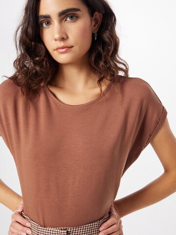 VERO MODA T-Shirt 'AVA PLAIN' in Braun