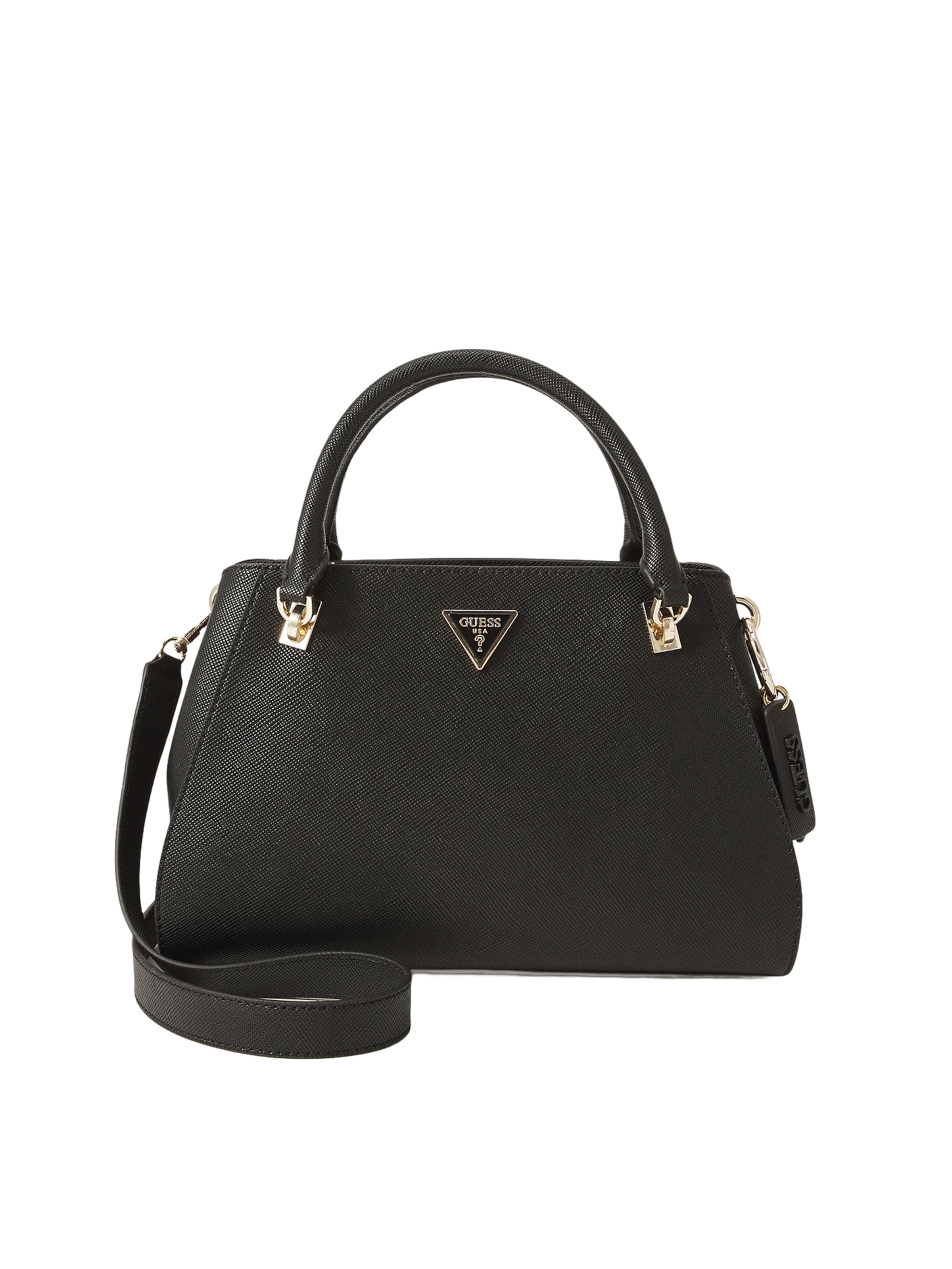 GUESS Handbag &#x27;NOELLE II LUXURY SATCHEL&#x27; in Black: front