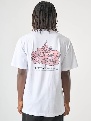 Maglietta 'Sofa Bank' di Cleptomanicx in bianco: frontale
